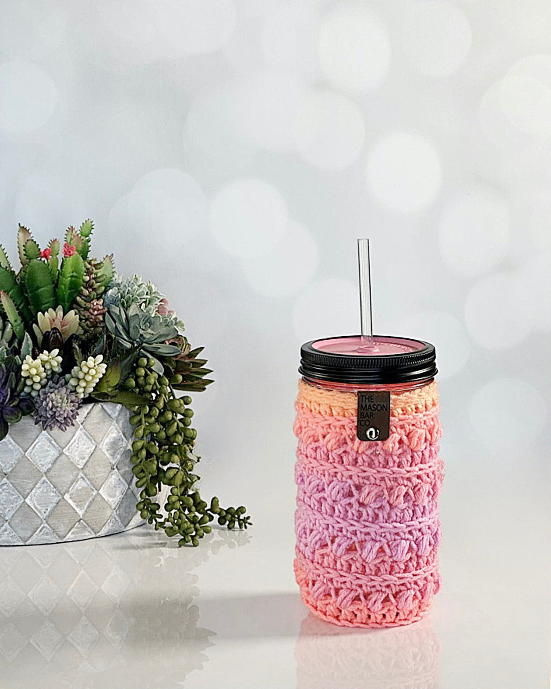 Pink Gradient Cable Knit Cozy