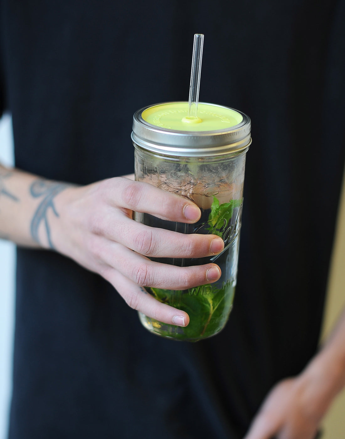Yellow MBC Mason Jar Tumbler Lid freeshipping - The Mason Bar Company