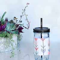 Coral, Mint and Yellow Arrows (White) Cozy