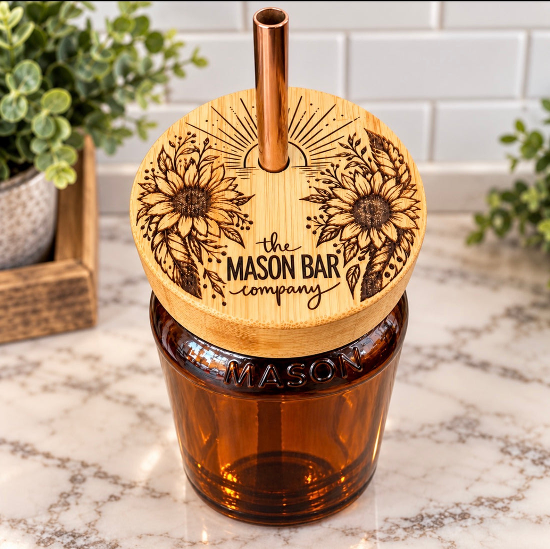 Southwestern Sunrise Regular Mouth Blonde Bamboo Lid Tumbler Set Only