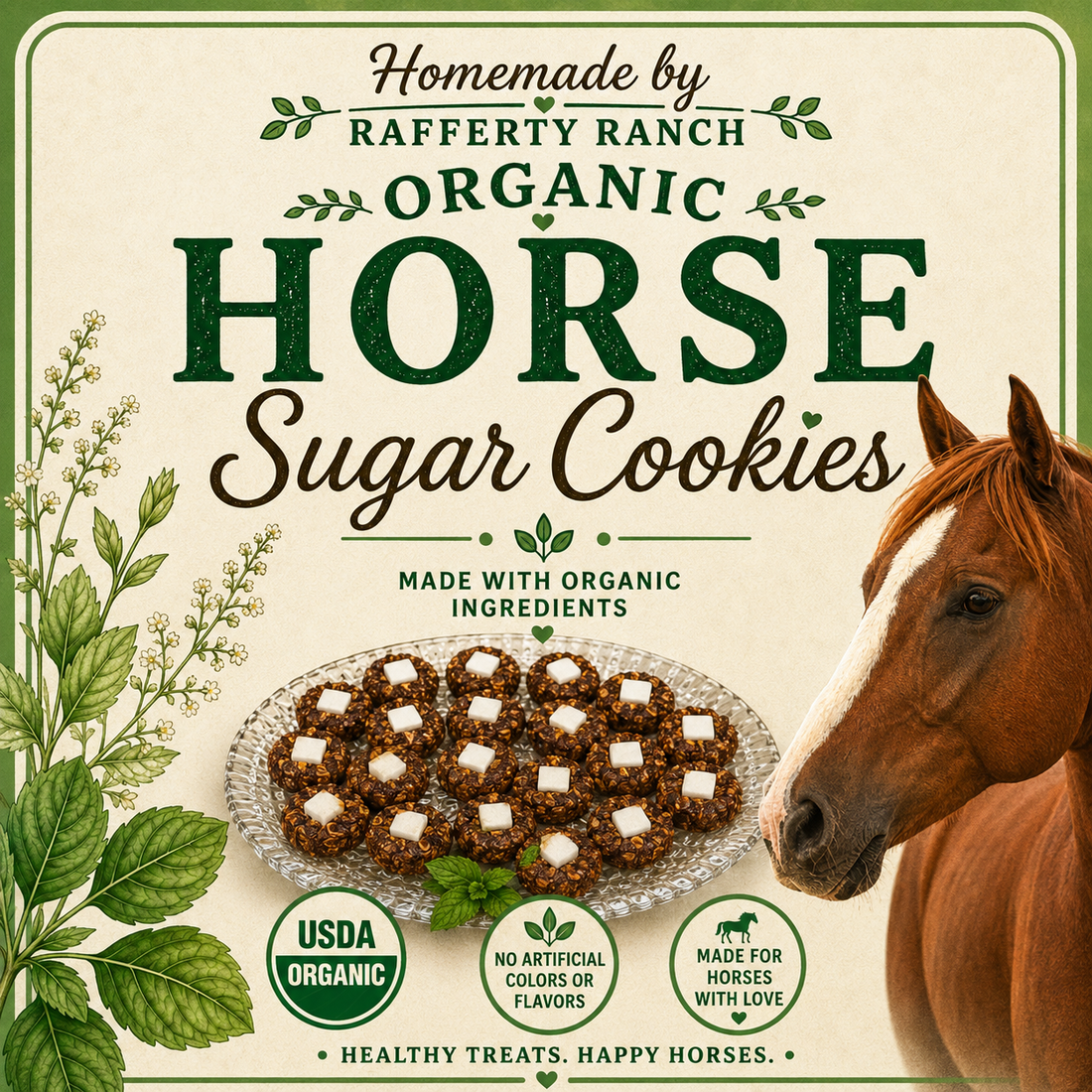 Peppermint & Sugar Cube Horse Cookies 🍪