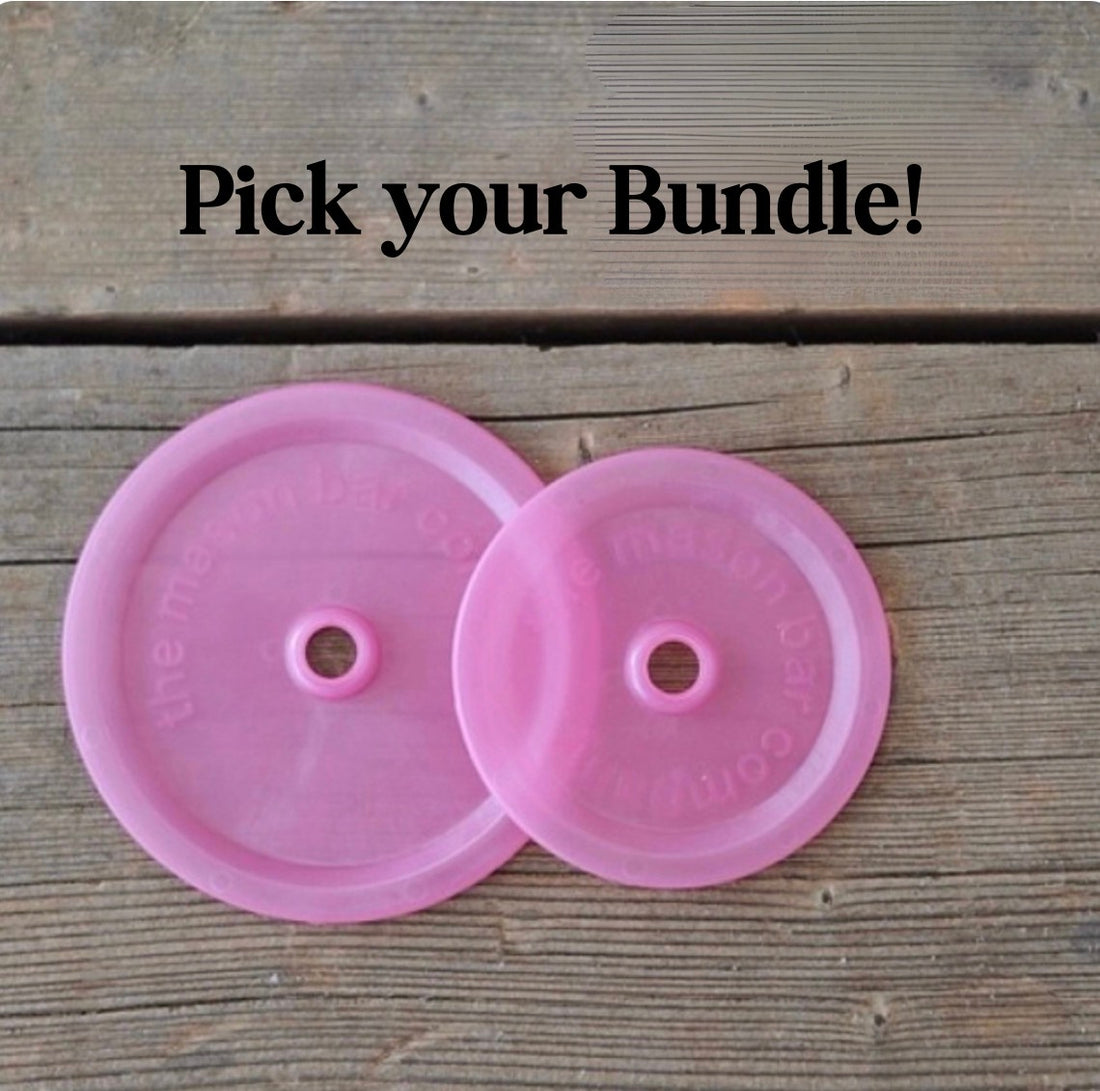 Regular & Wide Mouth Mason Jar Tumbler Lid Bundle