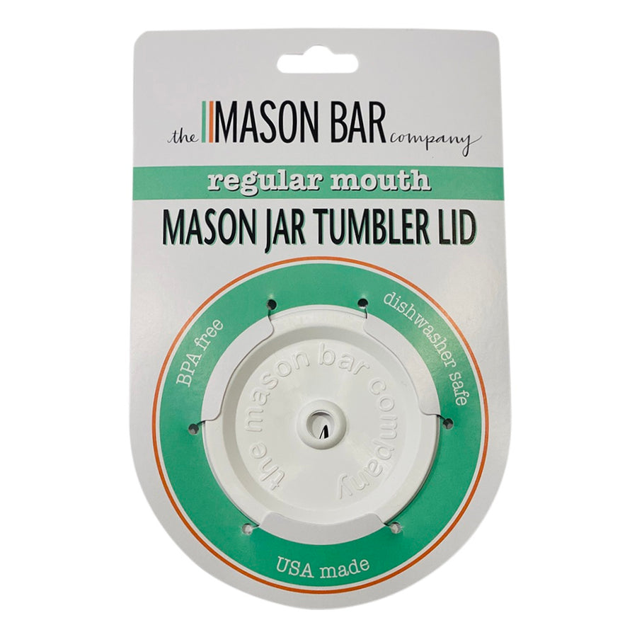 The Classic White MBC Mason Jar Tumbler Lid freeshipping - The Mason Bar Company