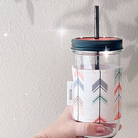 Coral, Mint and Yellow Arrows (White) Cozy