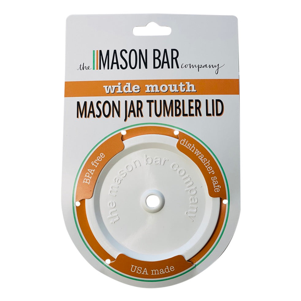 The Classic White MBC Mason Jar Tumbler Lid freeshipping - The Mason Bar Company