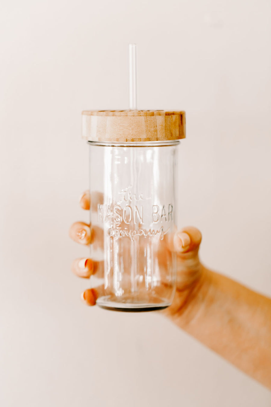 The 24 + Bamboo Drinking Lid + Glass Straw freeshipping - The Mason Bar Company