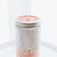 Aloha! Coral Ombre Swarovski Rhinestone Tumbler Set freeshipping - The Mason Bar Company